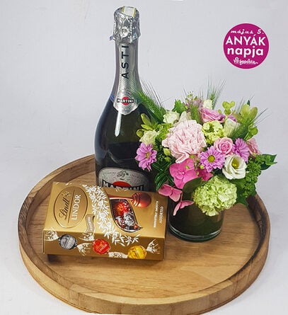 Flowers for mother - Martini with champagne