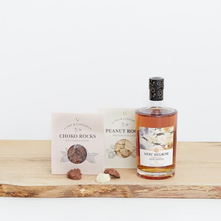 Mery-Melrose, Organic Cognac with peanut and chocolate rocks