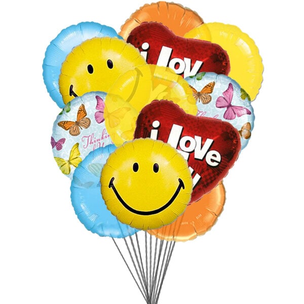 Loveable Balloons (6-Mylar Balloons and 6-Latex Balloons)