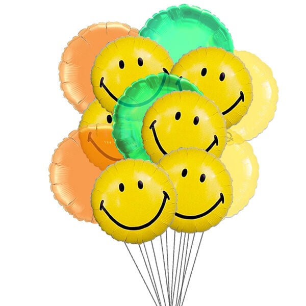 Wide smile balloons (6 Latex Balloons and 6 Mylar Balloons)