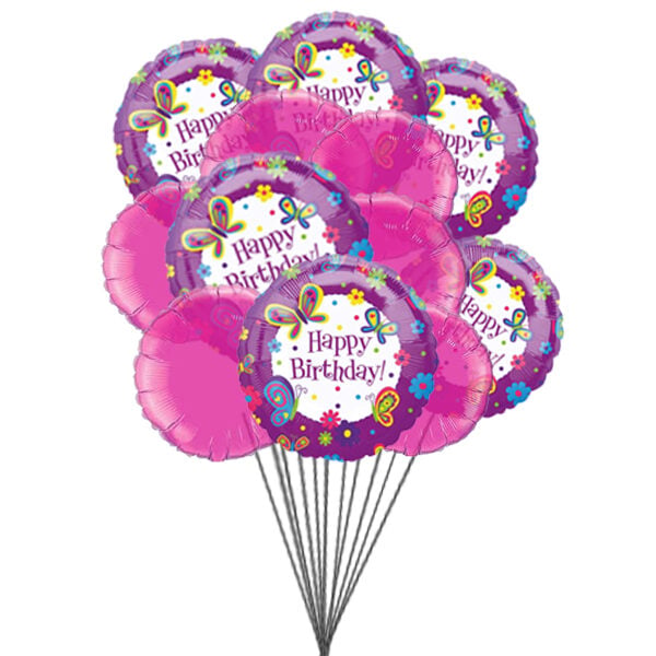 Cheering colourful birthday balloons (6 Latex Balloons and 6 Mylar Balloons)