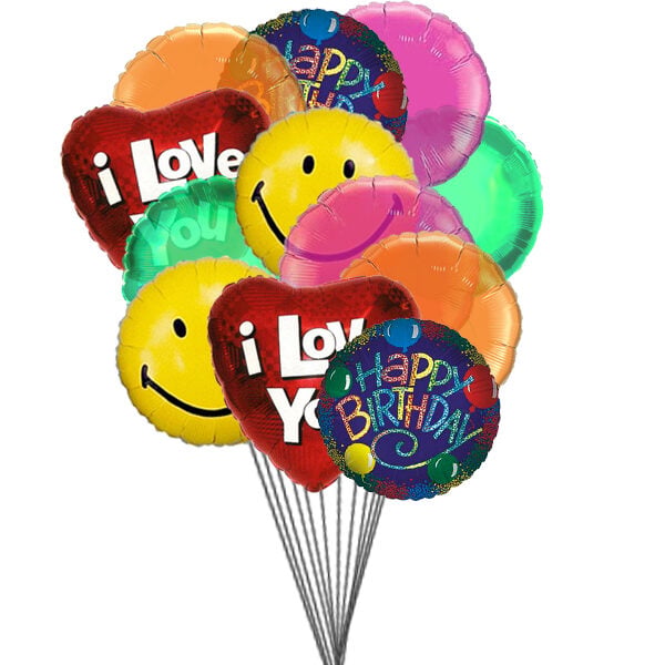 Birthday bash balloons full of love,smile and wishes (6 Latex Balloons and 6-Mylar Balloons)