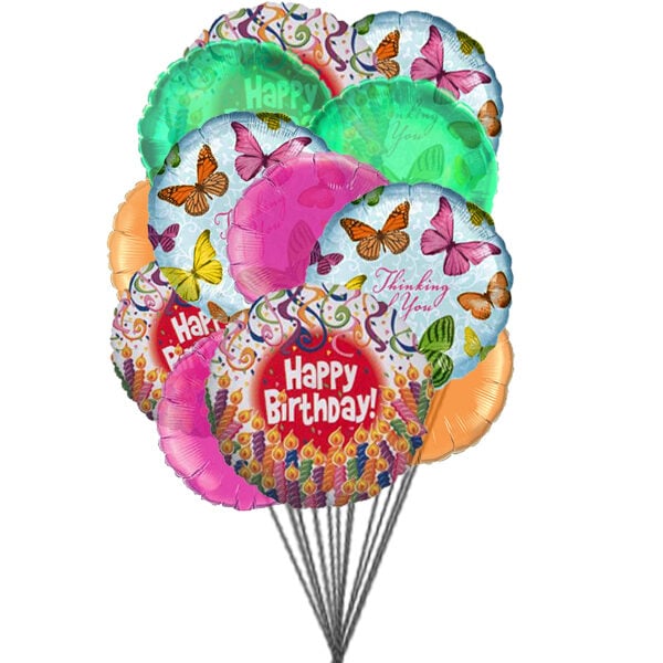 Balloons full of excitement (6-Mylar Balloons and 6-Latex Balloons)