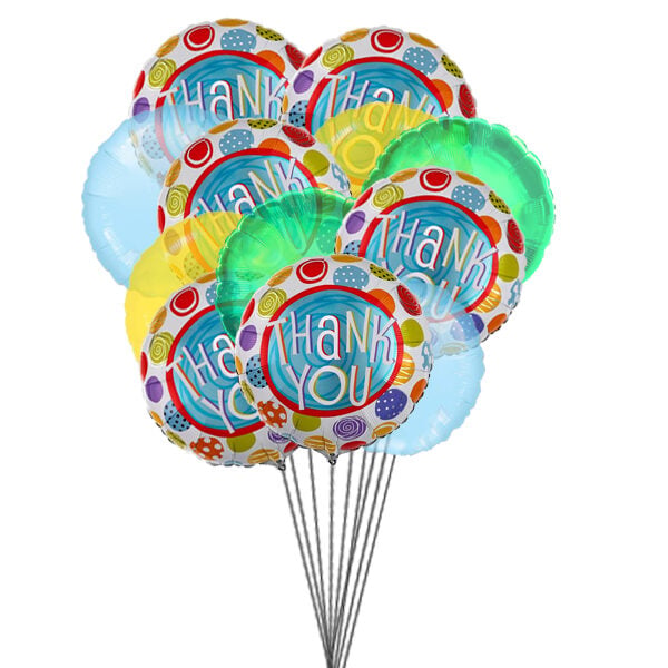 Thank's Balloons (6 Mylar Balloons and 6 Latex Balloons)