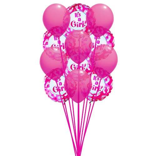 Pinkish  balloons (3 Latex and 6 Mylar Balloons)