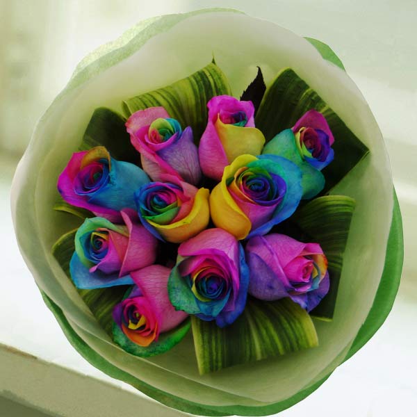 Rainbow Roses Delivery