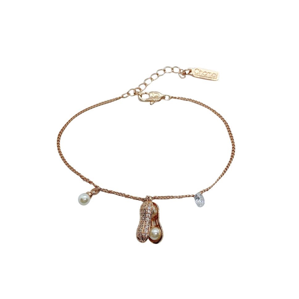 Peanut Cubic Zirconia Charm Bracelet
