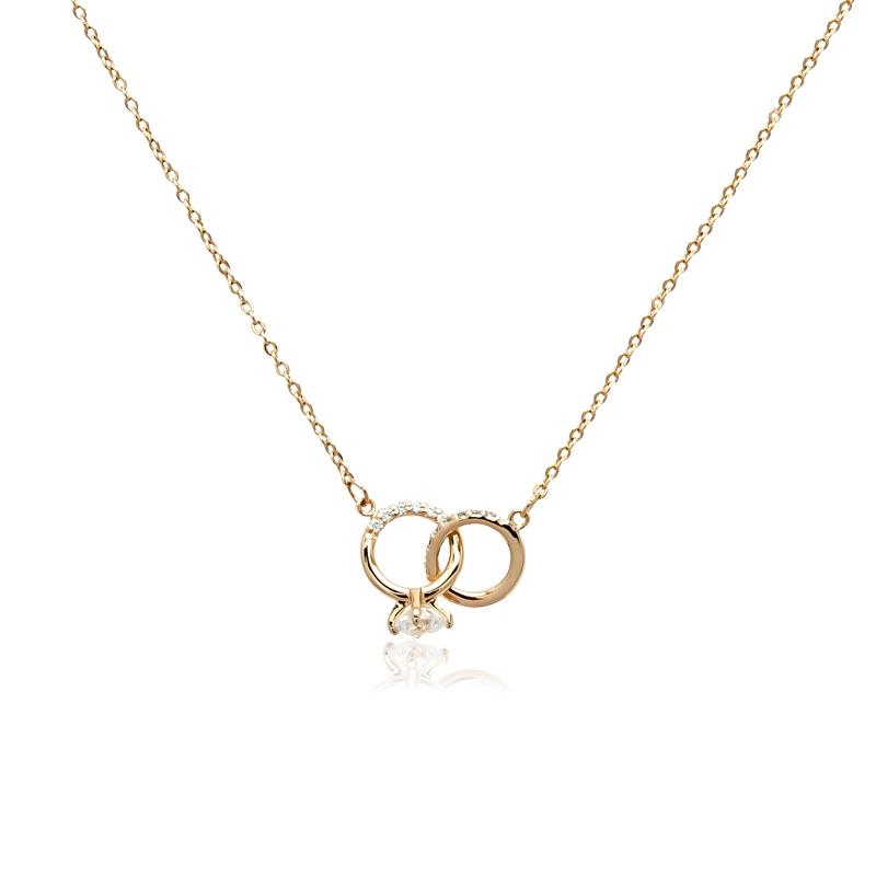 Interlocking Ring Cubic Zirconia Necklace