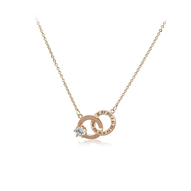 Interlocking Ring Cubic Zirconia Necklace