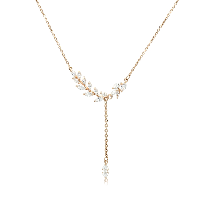 Leaf Cubic Zirconia Necklace