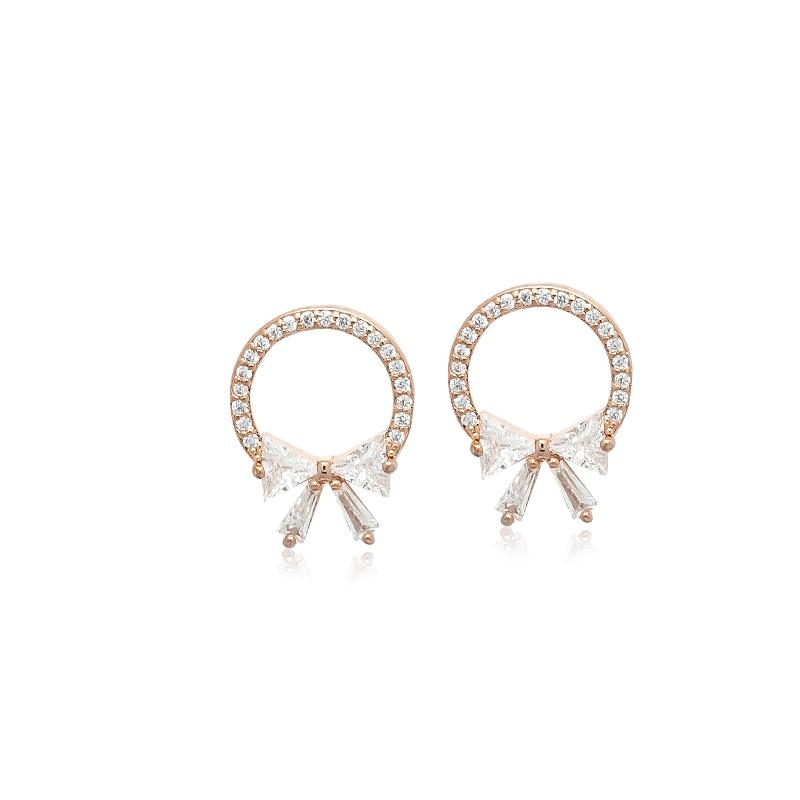 Ribbon Cubic Zirconia Earrings