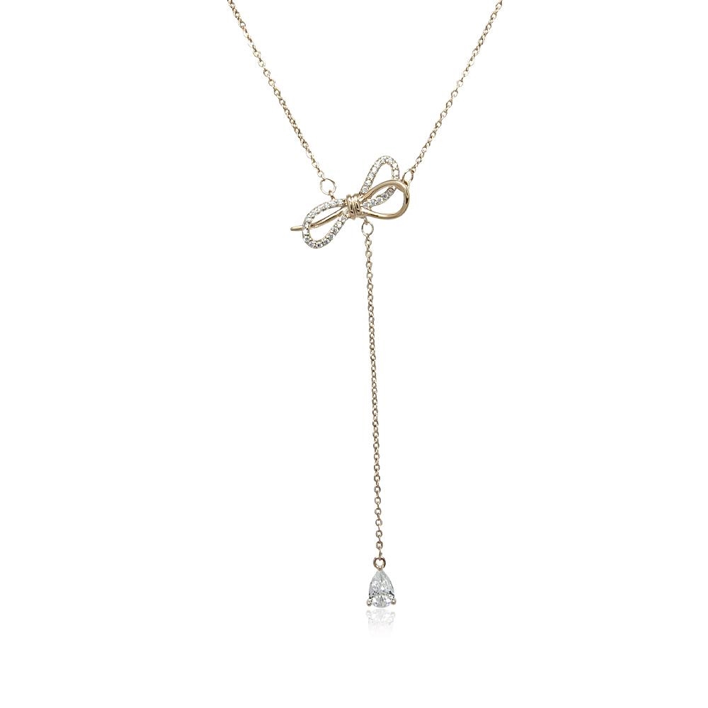 Ribbon Cubic Zirconia Necklace