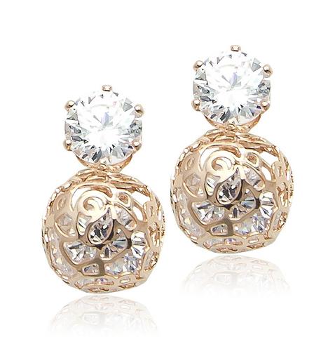 Rose Gold Cubic Zirconia Stud Earring