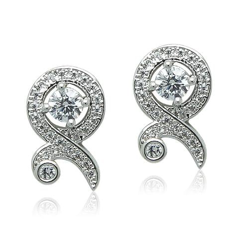 Pavé Cubic Zirconia Stud Earring-3