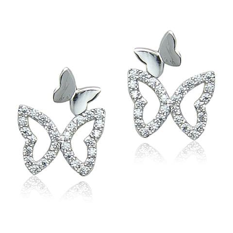 Pavé Cubic Zirconia Stud Earring-2
