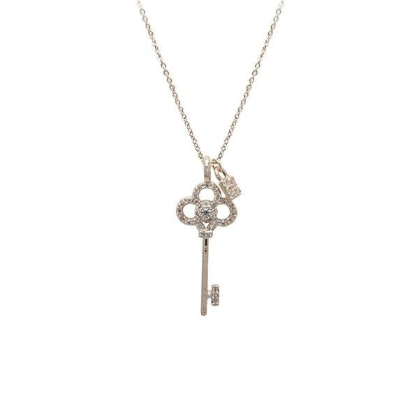 Lock and Key Cubic Zirconia Necklace