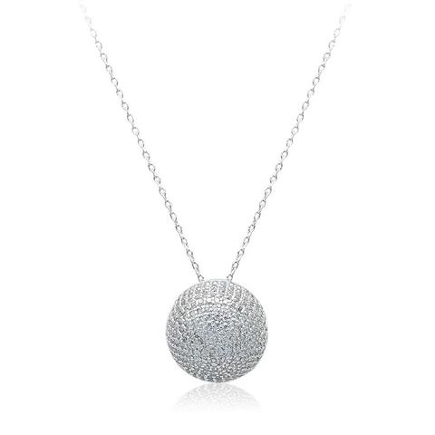 Pavé Cubic Zirconia Pendant Necklace-1