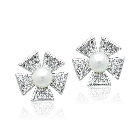 Faux Pearl Stud Earring-3