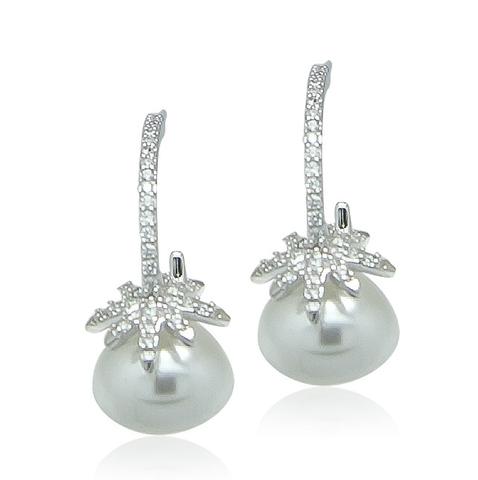 Faux Pearl Hoop Earring