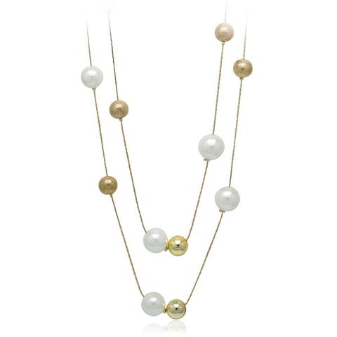 Faux Pearl Long Necklace