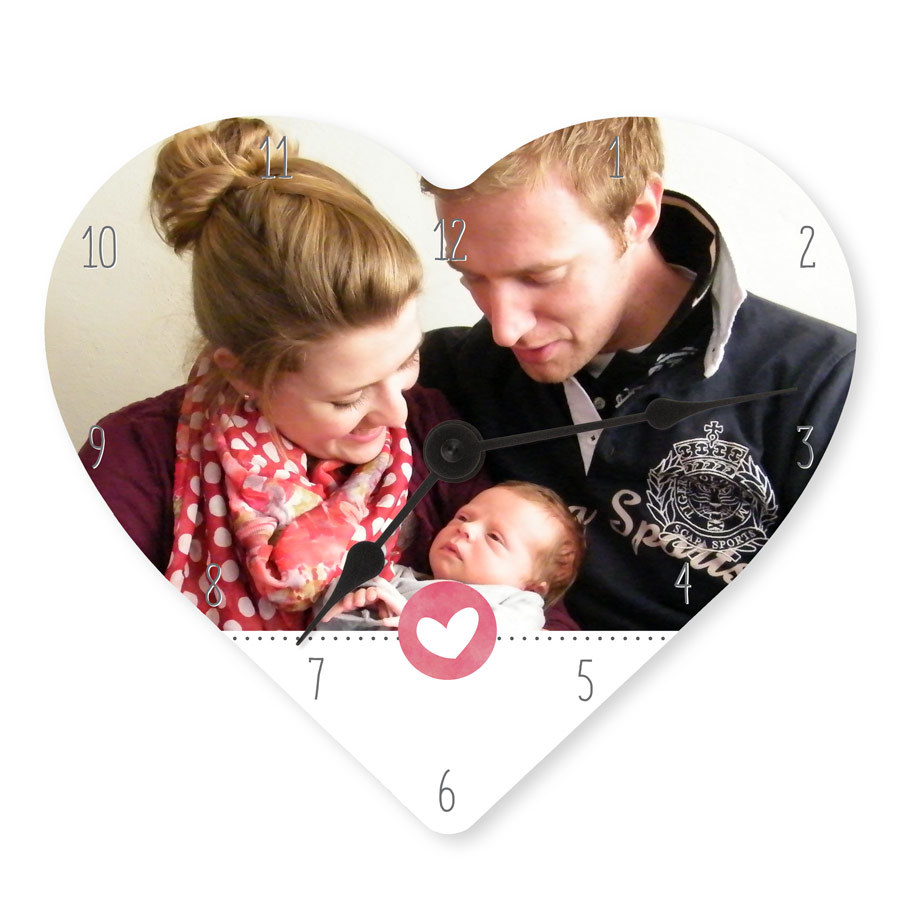 Mother's Day clock - Heart (hardboard)