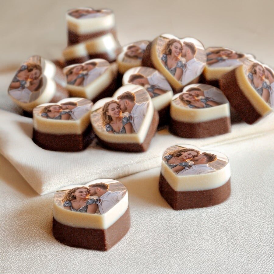 Chocolate hearts with photo (6 Stuks)
