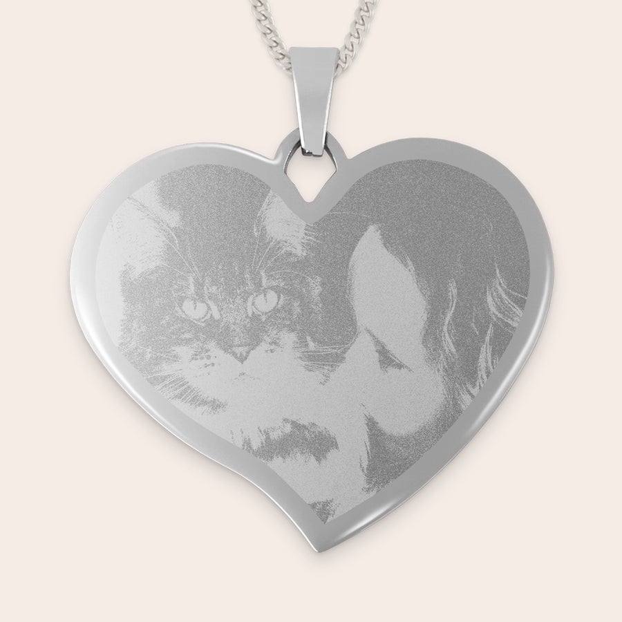 Large engraved heart necklace