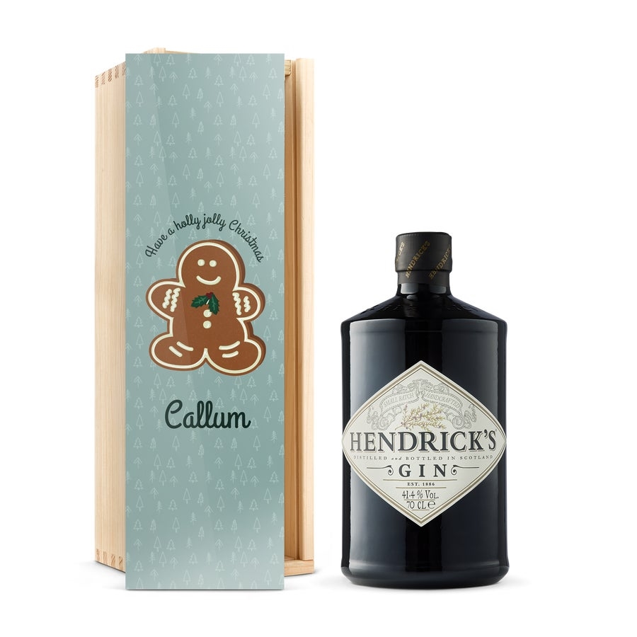 Personalised Gin Gift - Hendrick's - Wooden Case