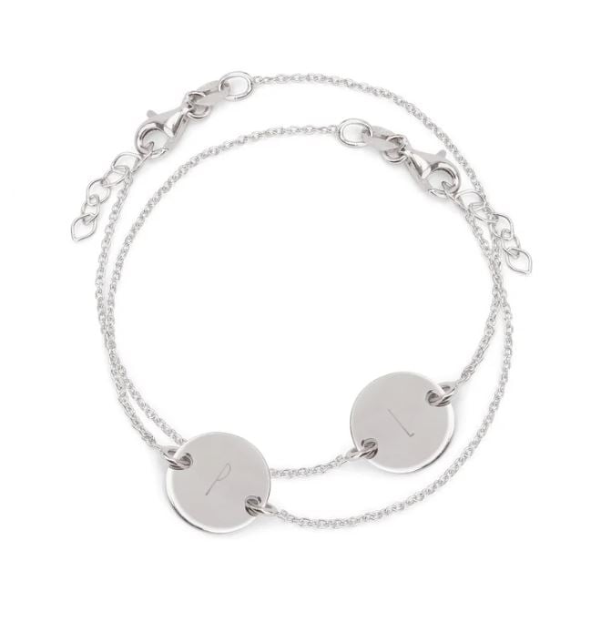 Engraved silver bracelets - mother and daughter