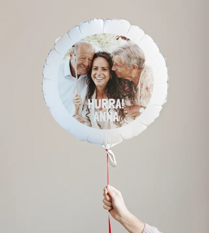 Balloon with picture and text