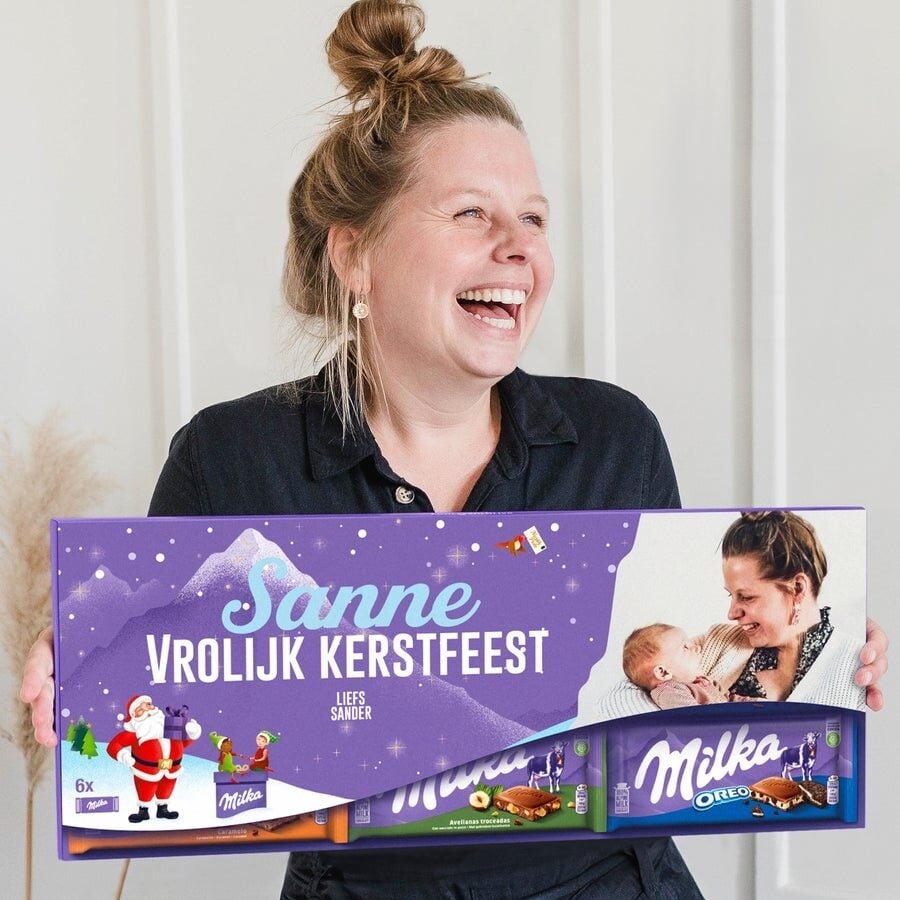 Mega Milka bar printed with name and photo