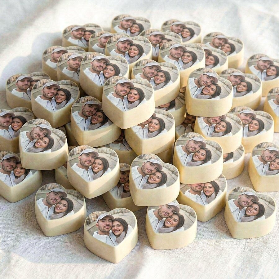 Personalised Photo Chocolates - Hearts (6 pcs)