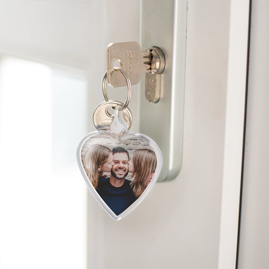 Keyring heart with photo - double-sided