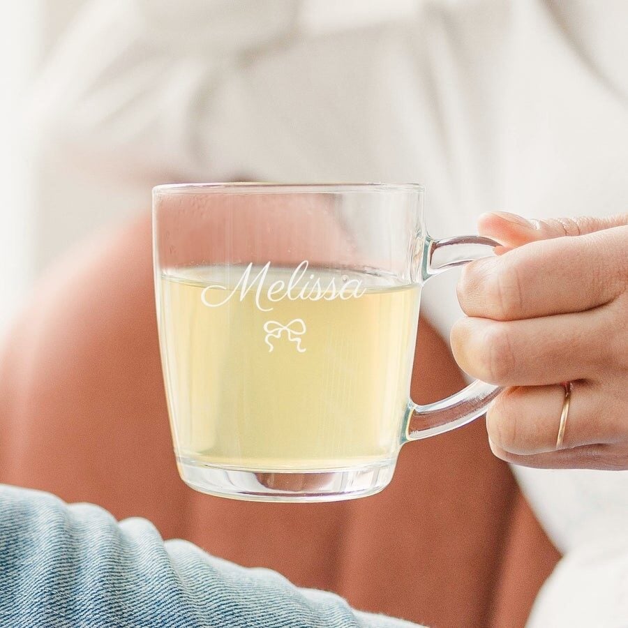 Engraved tea glass