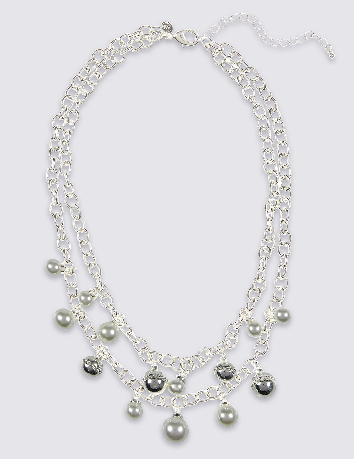Pearl Effect Cluster Collar Necklace