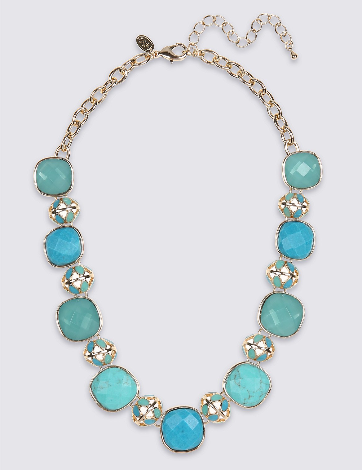 Square Stone Collar Necklace