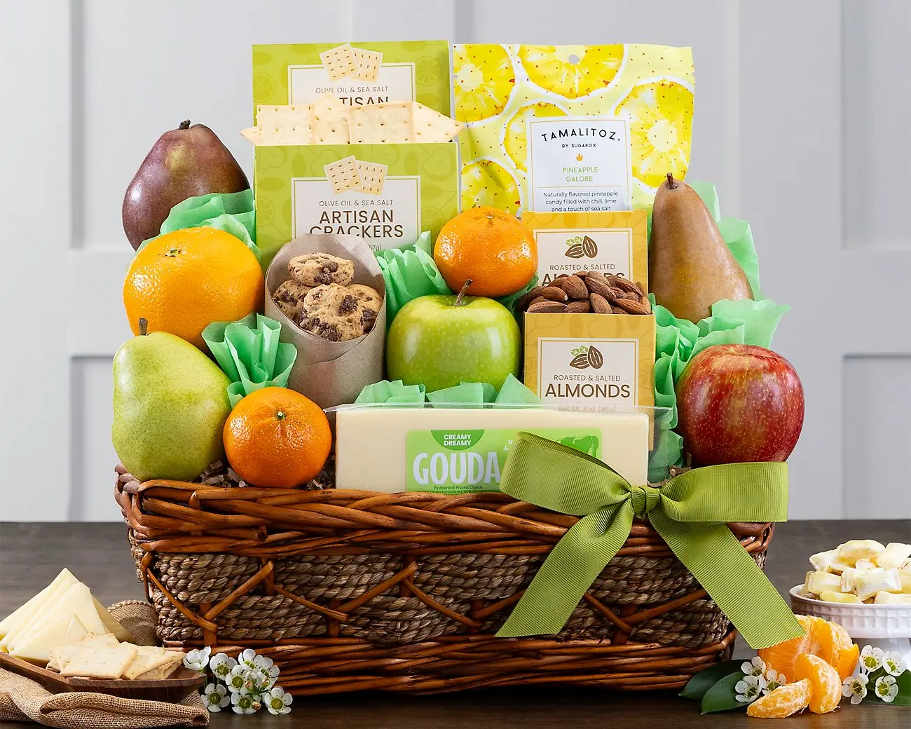 Deluxe Fruit and Favorites Gift Basket