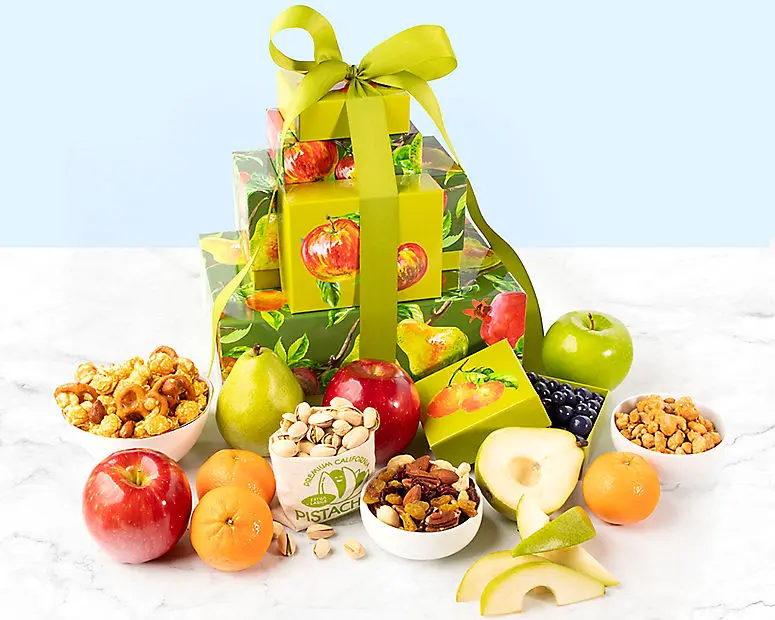 Gourmet Fruit and Nut Collection Gift Tower