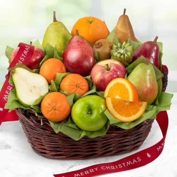 Merry Christmas California Bounty Fruit Gift Basket