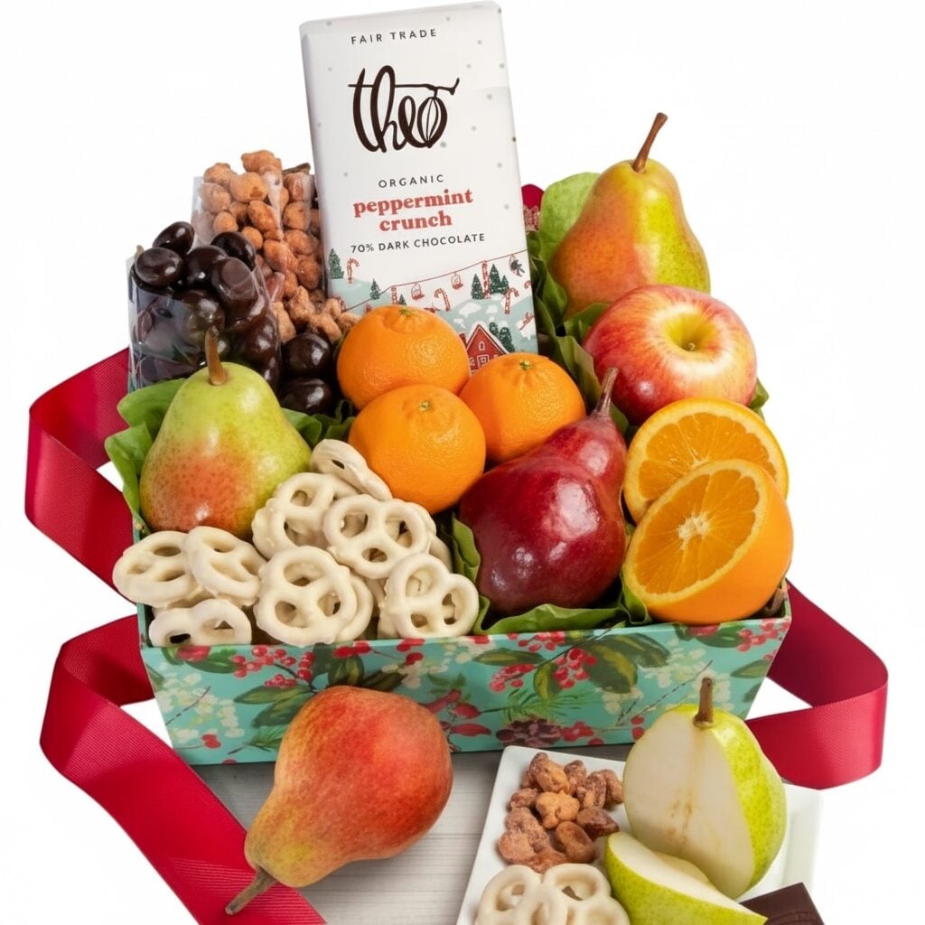 Organic Fruit and Gourmet Holiday Gift Basket