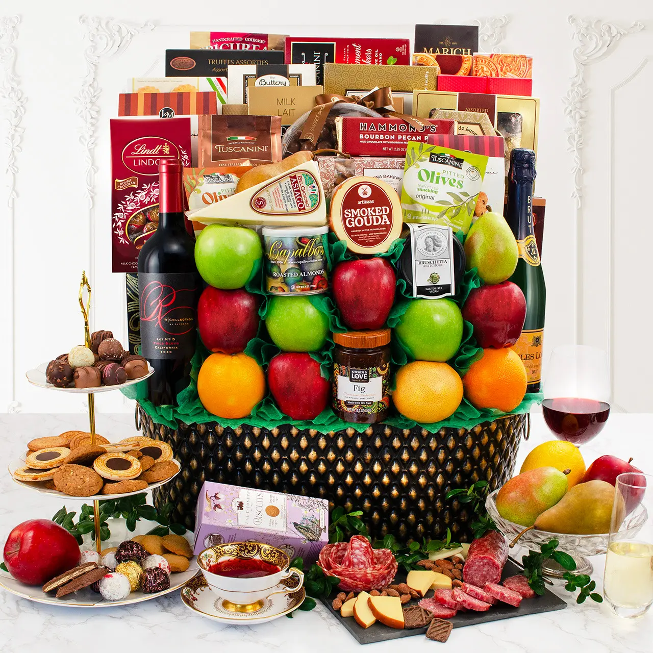 King's Ransom Wine, Champagne, Fruit & Gourmet Gift Basket