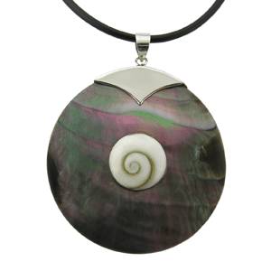 Sterling Silver & Inlaid Mother-of-Pearl Abalone Shell Pendant