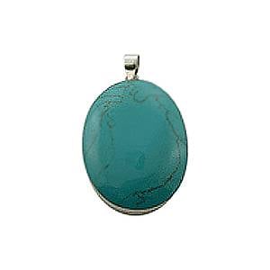 Sterling Silver & Large Turquoise Pendant