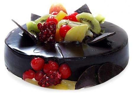 2 Kg Fresh Fruit Chocolate Cake