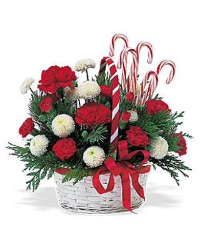Christmas Candy Cane Basket
