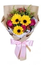 Gerbara And Roses Bouquet