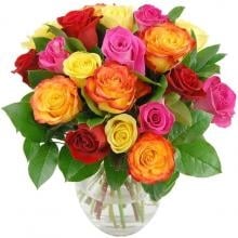 24 Mixed Roses Vase