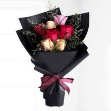 Red, Pink And Cream Roses