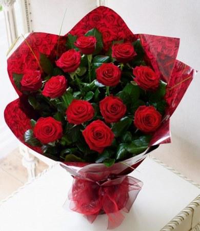12 Red Roses Bouquet - 1