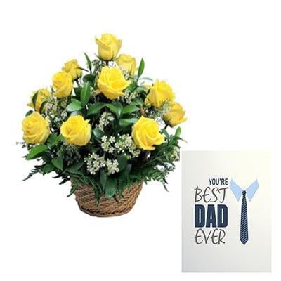 Yellow Roses Basket